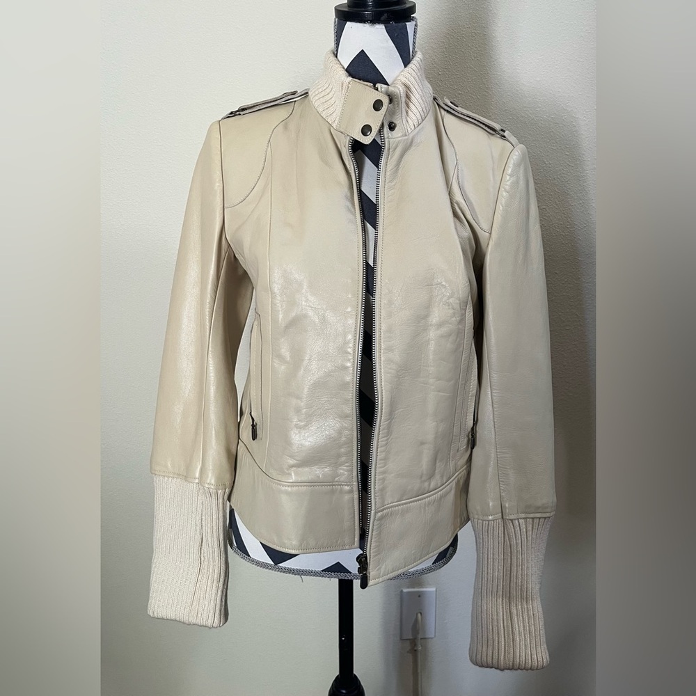 Mackage Women's Cream Leather Jacket
